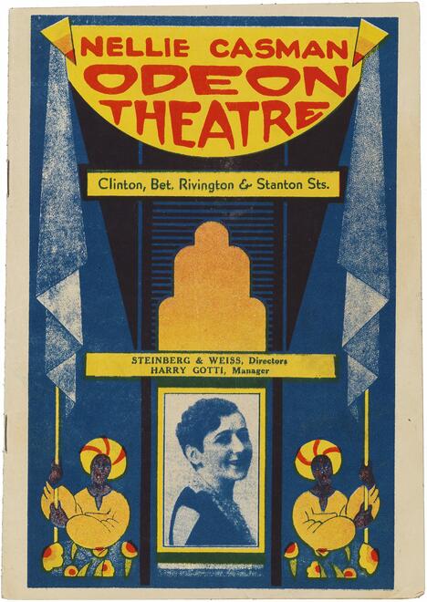 Cover of a program for a production of Gedemedzhte kinder (Damaged Children), opened March 6, 1931 at the Odeon Theatre. 