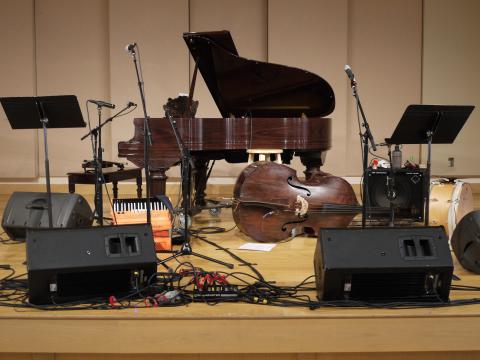 Instruments on a stage
