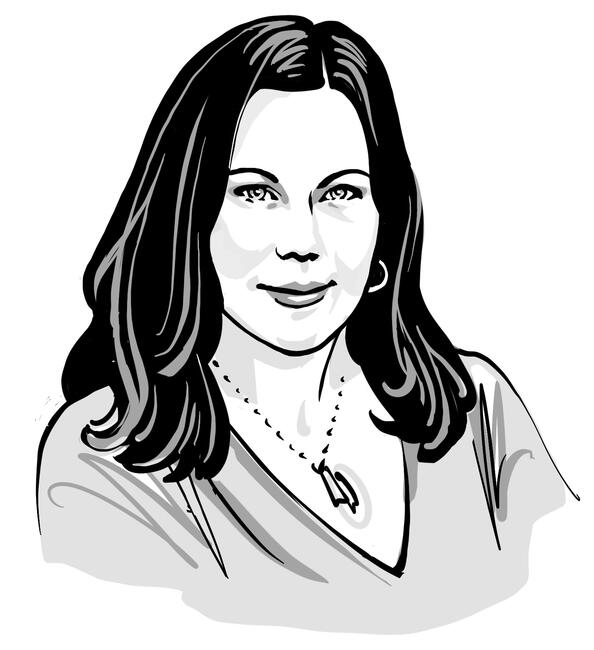 Black and white illustration of Jennifer Young