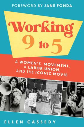 Working 9 to 5 book cover, blue background with black and white photos