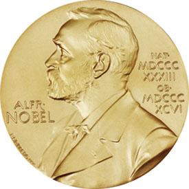 Gold nobel prize medallion