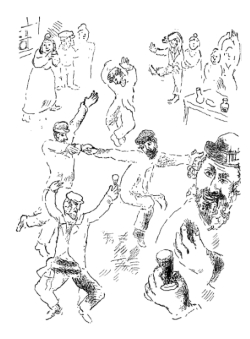 Black illustrations of men dancing
