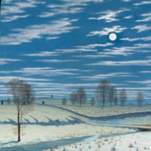 Winter Scene in Moonlight, 1869, Henry Farrer