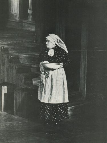 Yiddish actress Sara Stabin in "The Court." Photograph by Arnold Chekow.