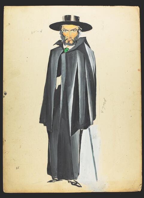 Costume design by Zuni Maud for Maurice Schwartz' Yiddish Art Theatre