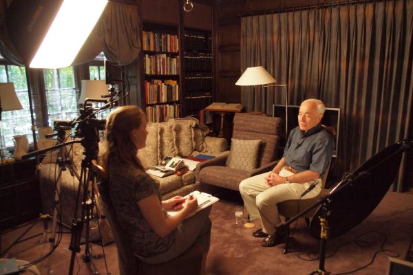 Christa interviewing Eugene Driker