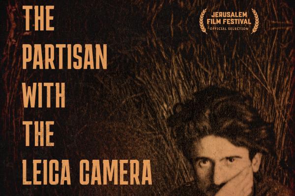 Cropped movie poster. Man in sepia toned forest looks out at audience. 