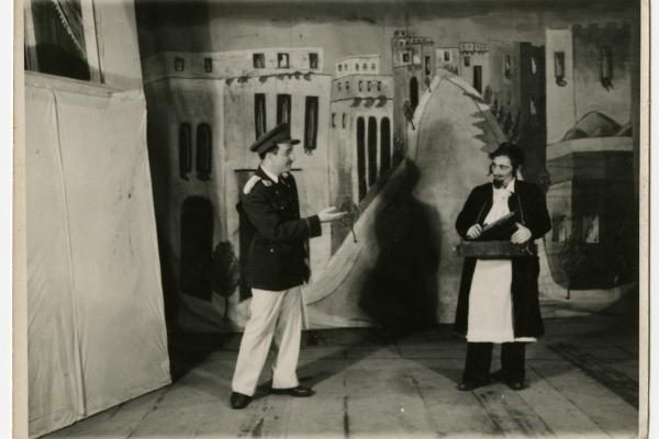 The Bamberg theater troupe’s staging of the play Tel Aviv. (United States Holocaust Memorial Museum, courtesy of Fran Oz)