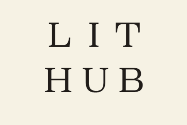 Lit Hub logo, black text against off white background
