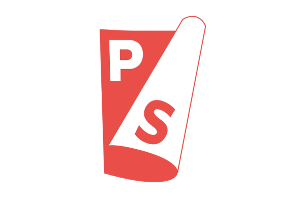 Red scroll with letters P and S