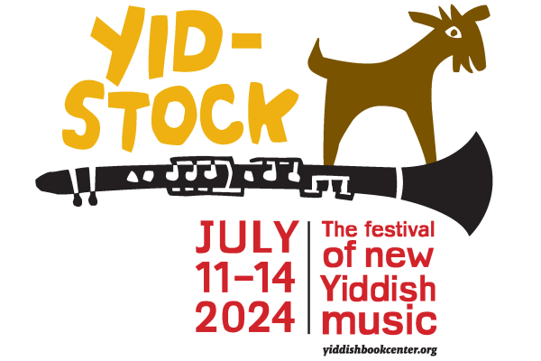 Yidstock 2024 logo with goat and clarinet